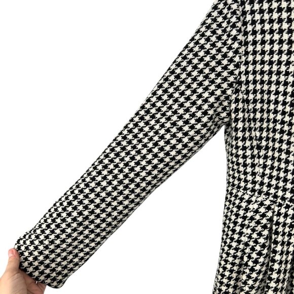 bitten by Sarah Jessica Parker Houndstooth Coat Black White Size Medium - Picture 5 of 10